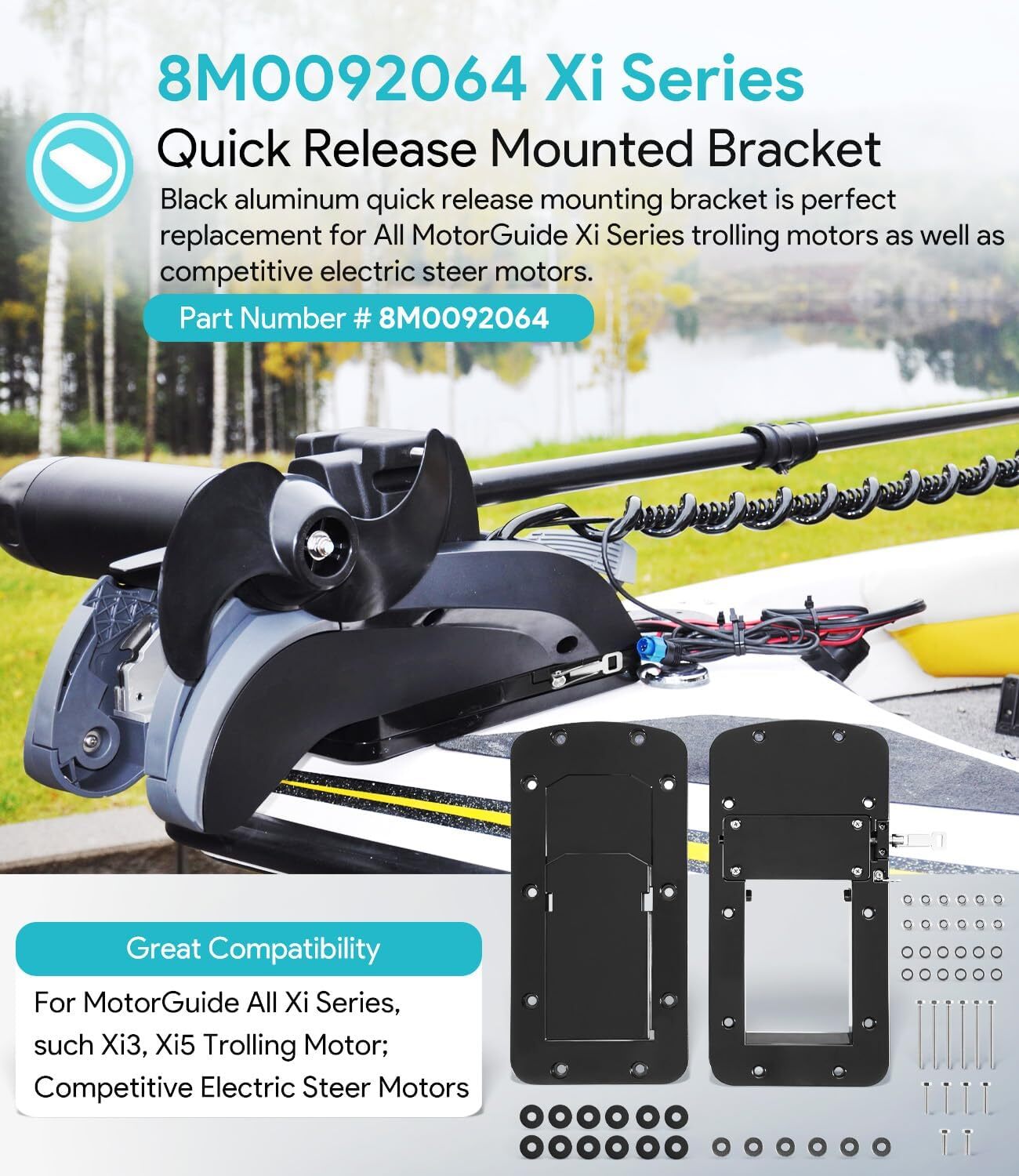 8M0092064 Xi Series Quick Release Mounting Bracket for MotorGuide Xi3 and Xi5