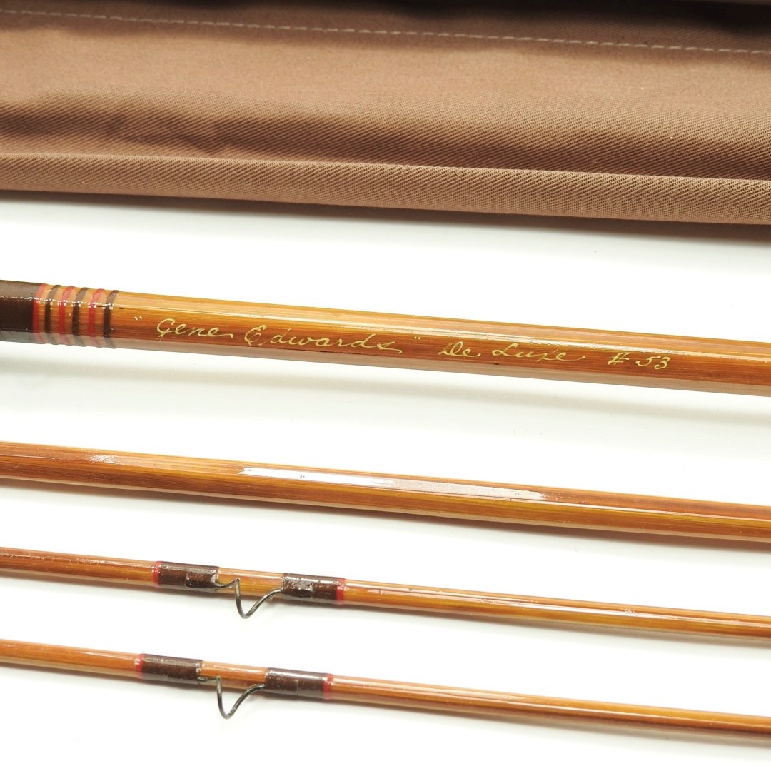 Gene Edwards De Luxe #53 Bamboo Fly Rod. 8’. 3/2. W/ Tube & Sock.