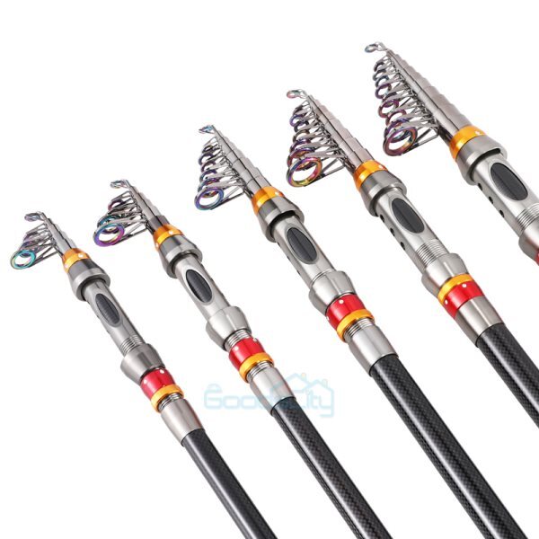 Fishing Pole Spinning Rod Carbon Fiber Telescopic Portable Saltwater Freshwater
