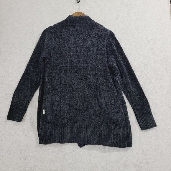 NEW Orvis Womens XS Open Front Cardigan Sweater Charcoal Black Ribbed