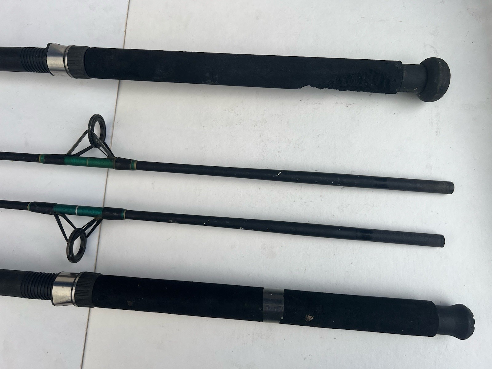 2x Montague MC70 7’ Two Piece Large Spinning Salmon Fishing Rod 12-20 lb Vintage