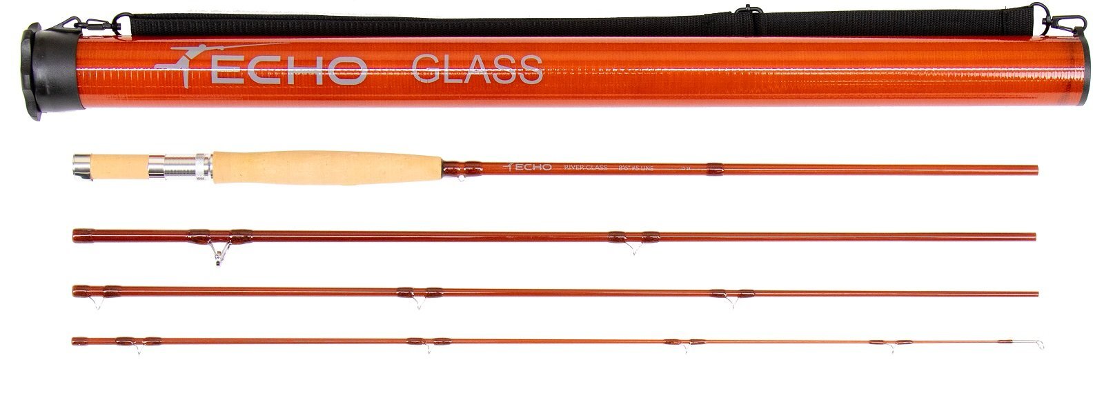 Echo River Glass 369-4 Fly Rod, 6’9″ – 3wt – 4pc – Color SC Amber – NEW