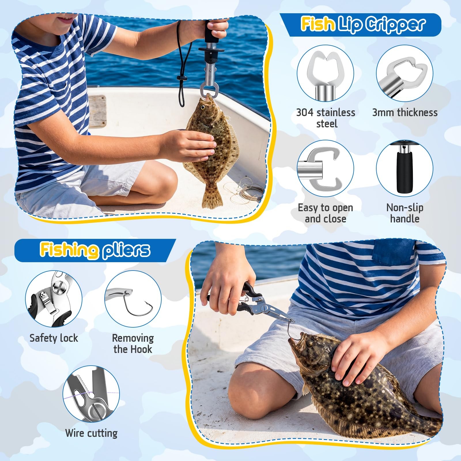 PLUSINNO Kids Fishing Pole, Telescopic Rod and Reel 3.93 ft, Blue