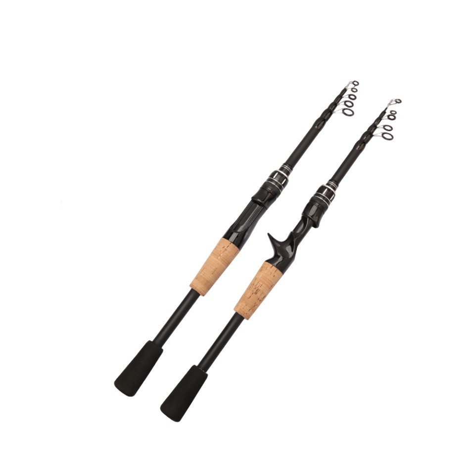 Ultra-Light Fishing Rod Carbon Fiber Spinning Casting Pole Handle Telescopic Sea