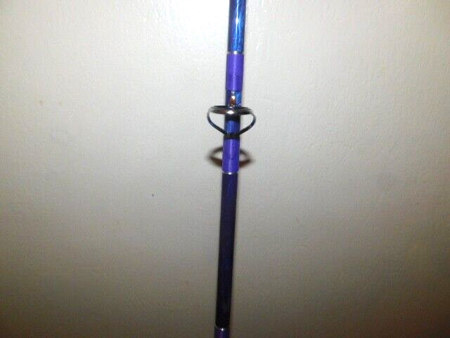 CUSTOM SPINNING ROD PURPLE PEARL SPARKLE MARBLE 10-25 LB 7′ SPECIAL GRIPS NEW