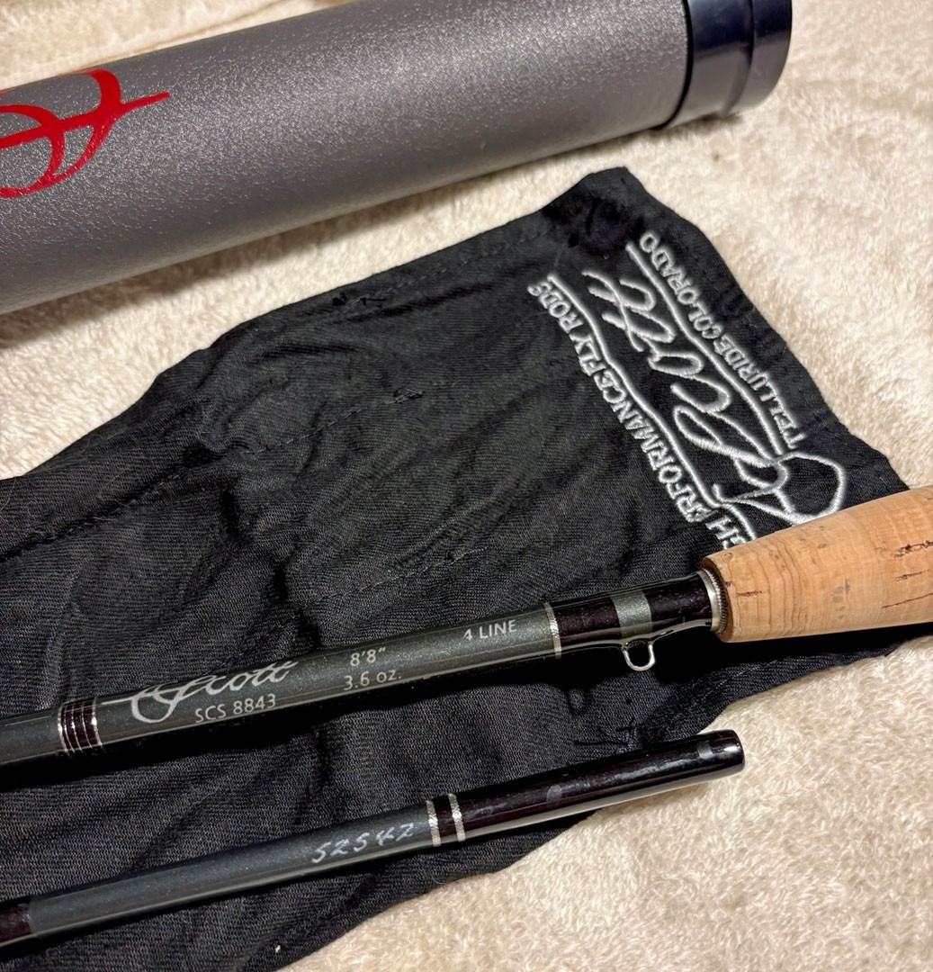 Scott SCS 8843 Fly Rod, 4 weight, 3 piece fly rod, Vintage Mid-1990s