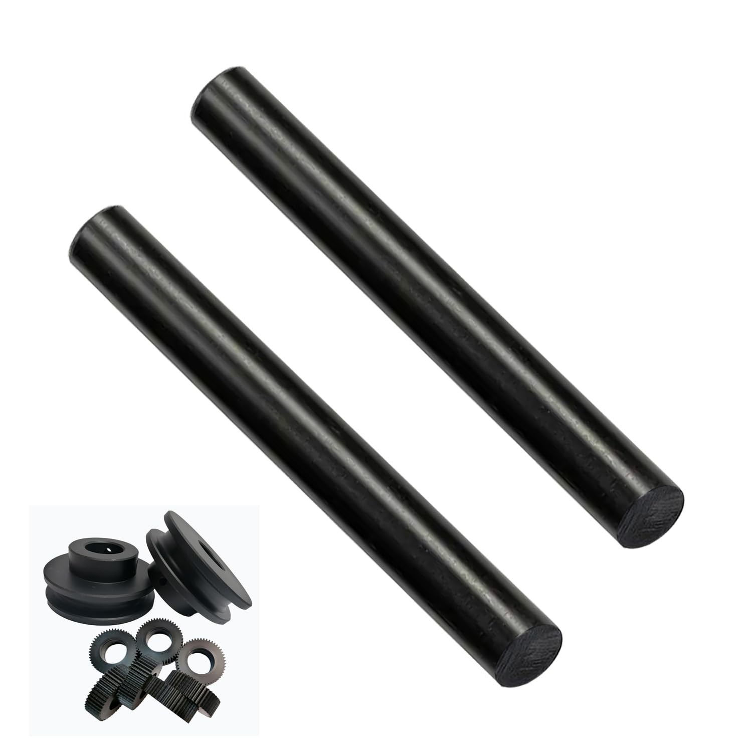 2Pack Round Acetal Copolymer Rods – 3/4 -Inch Diameter and 12-Inch Length Opa…