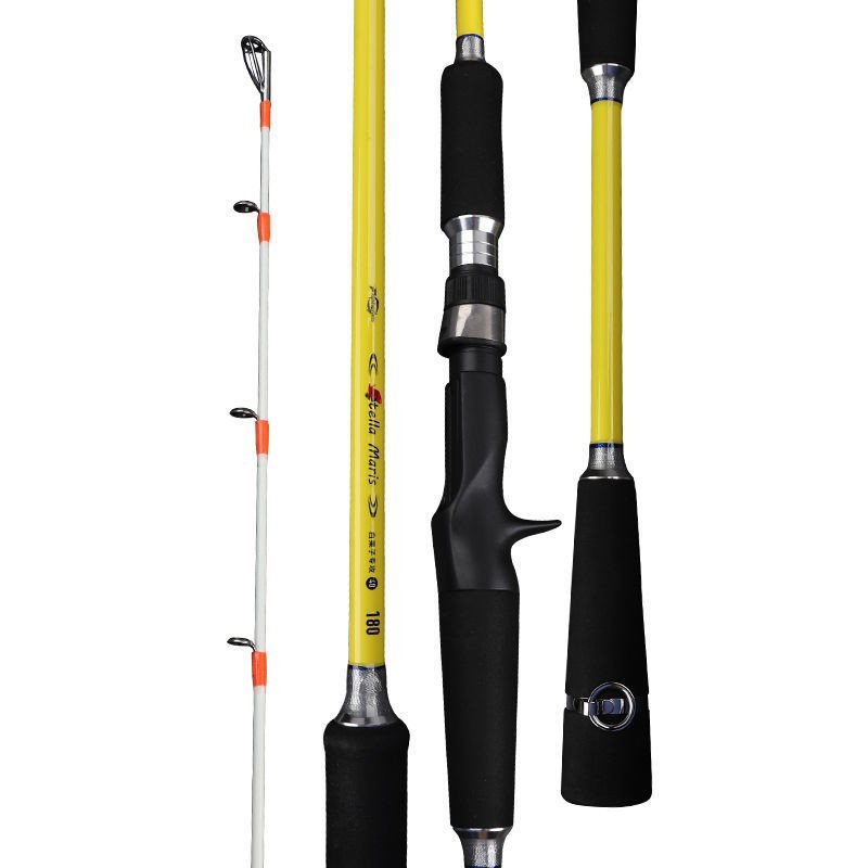Boat Fishing Rod 6ft Carbon Fiber Spinning Casting Rod 2 Section Trolling Pole