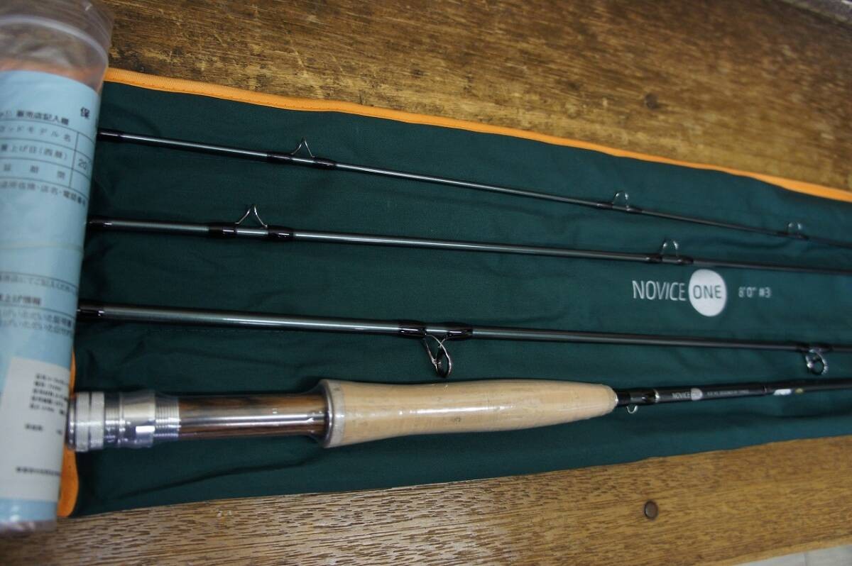 TIEMCO Novis One 803-4 Graphite Fly Rod 8ft 3wt 4pcs Half Wells Grip Woo Japan