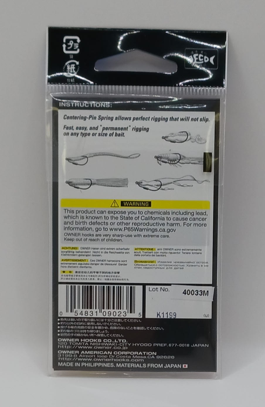 Owner 5132W-024 Weighted Twistlock CPS Bass Hook 3X Forged 1/8 oz 4/0 3Ct