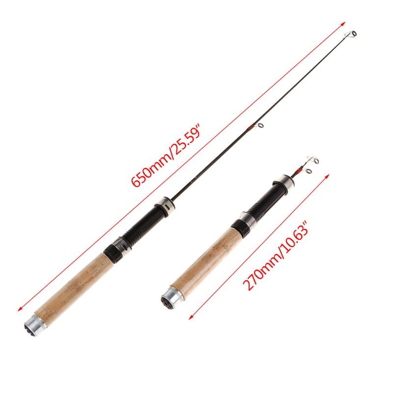 Portable Pocket Glass Fiber Travel Fishing Rod Ice Winter Casting Fishing Pole