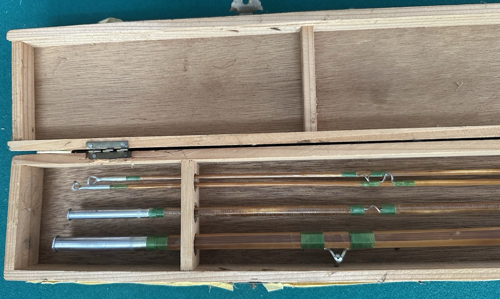 Vintage Japanese Fly Fishing Pole Wooden Split Bamboo Rod TOKYO Champion W/Box