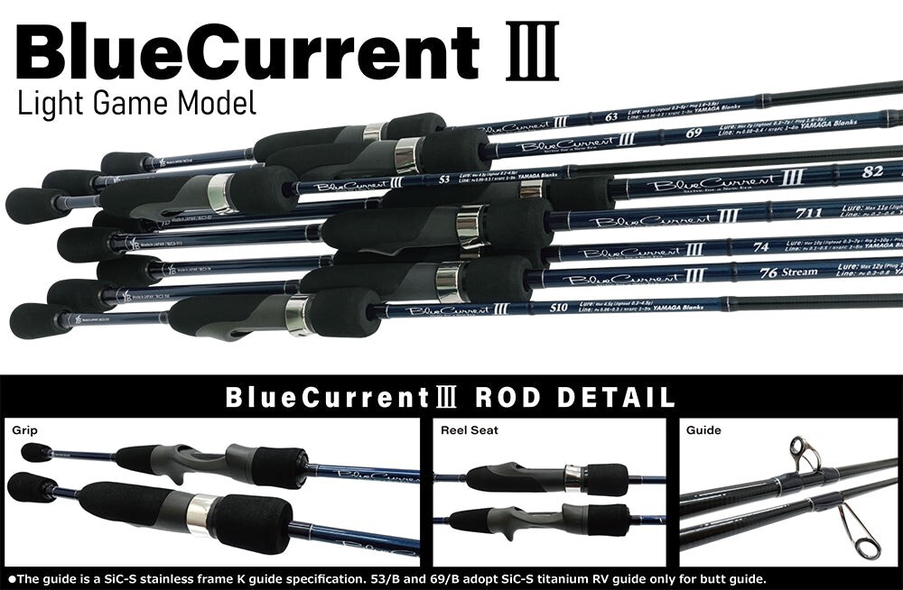 Yamaga Blanks Blue Current III – 63 Light Game Spinning Model **US SELLER**