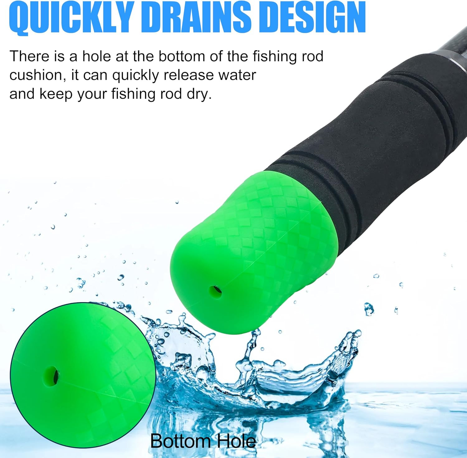 Fishing Rod Butt Cushion, Silicone Fishing Rod Butt Cap End Rod Seat Cushions Pr