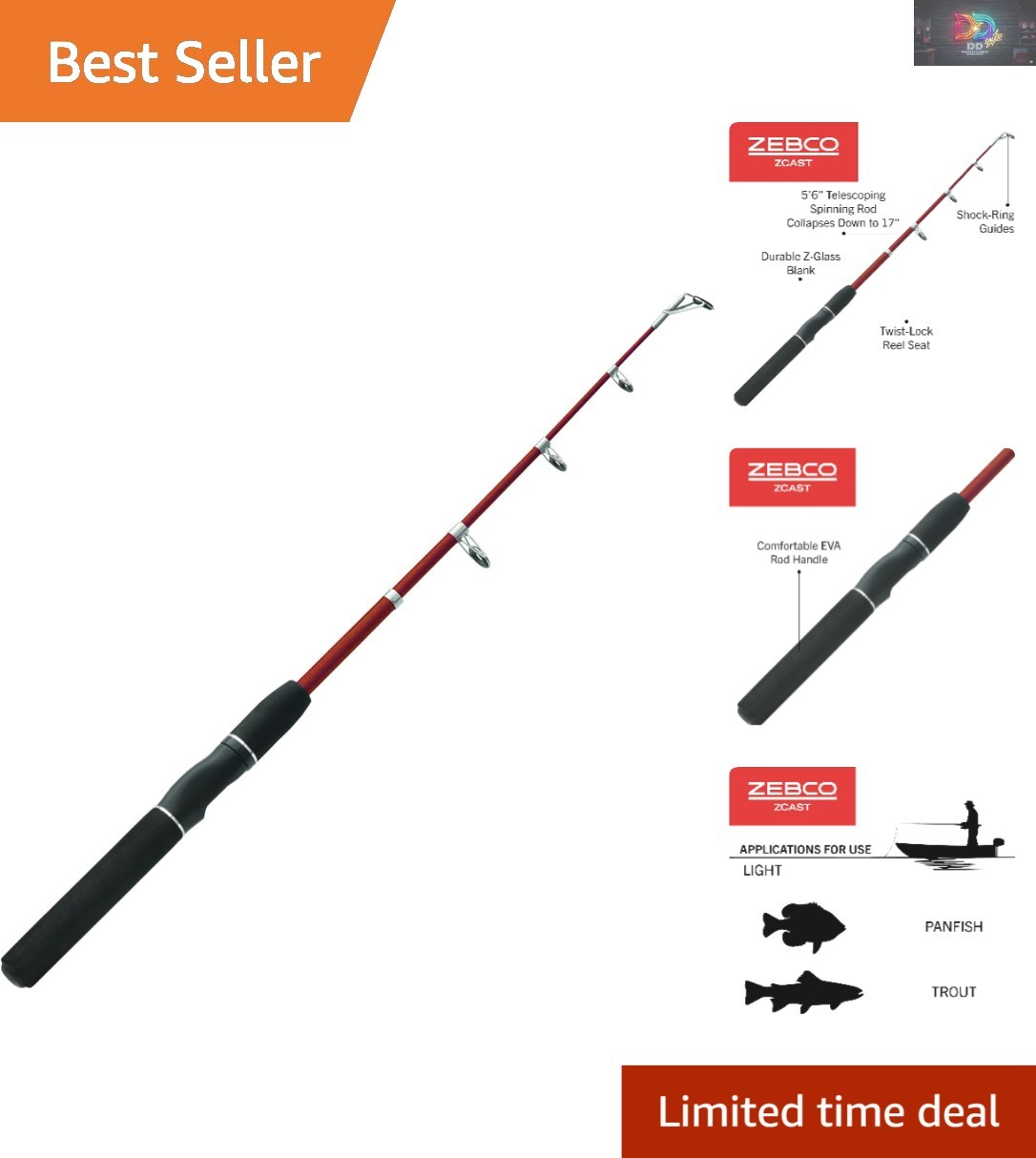 Z-Cast Telescopic Spinning Rod – Durable, Comfortable & Versatile for Trout &…