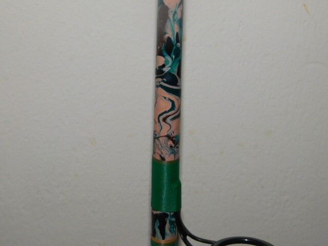 CUSTOM SPINNING ROD OLIVE GREEN TAN BROWN CAMOFLAUGE MARBLE 10-25 LB 7′ NEW