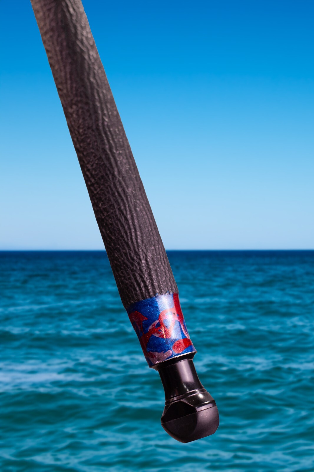 Custom Fishing Rod with Real Shark Skin Grips and Awesome Paint Job