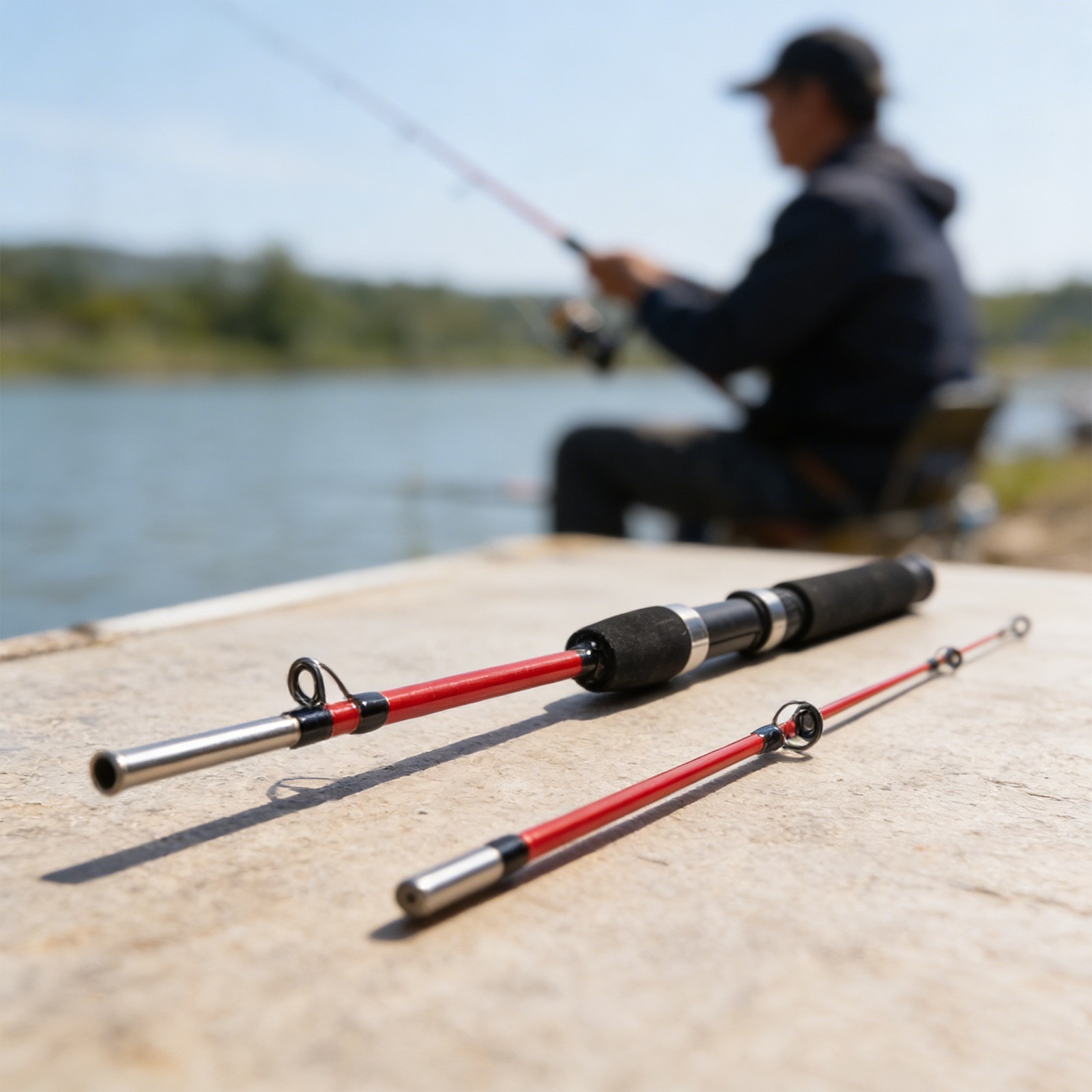 Outdoor Fishing Rod FRP 1m Length Lightweight 1065g Balanced Design for Angling