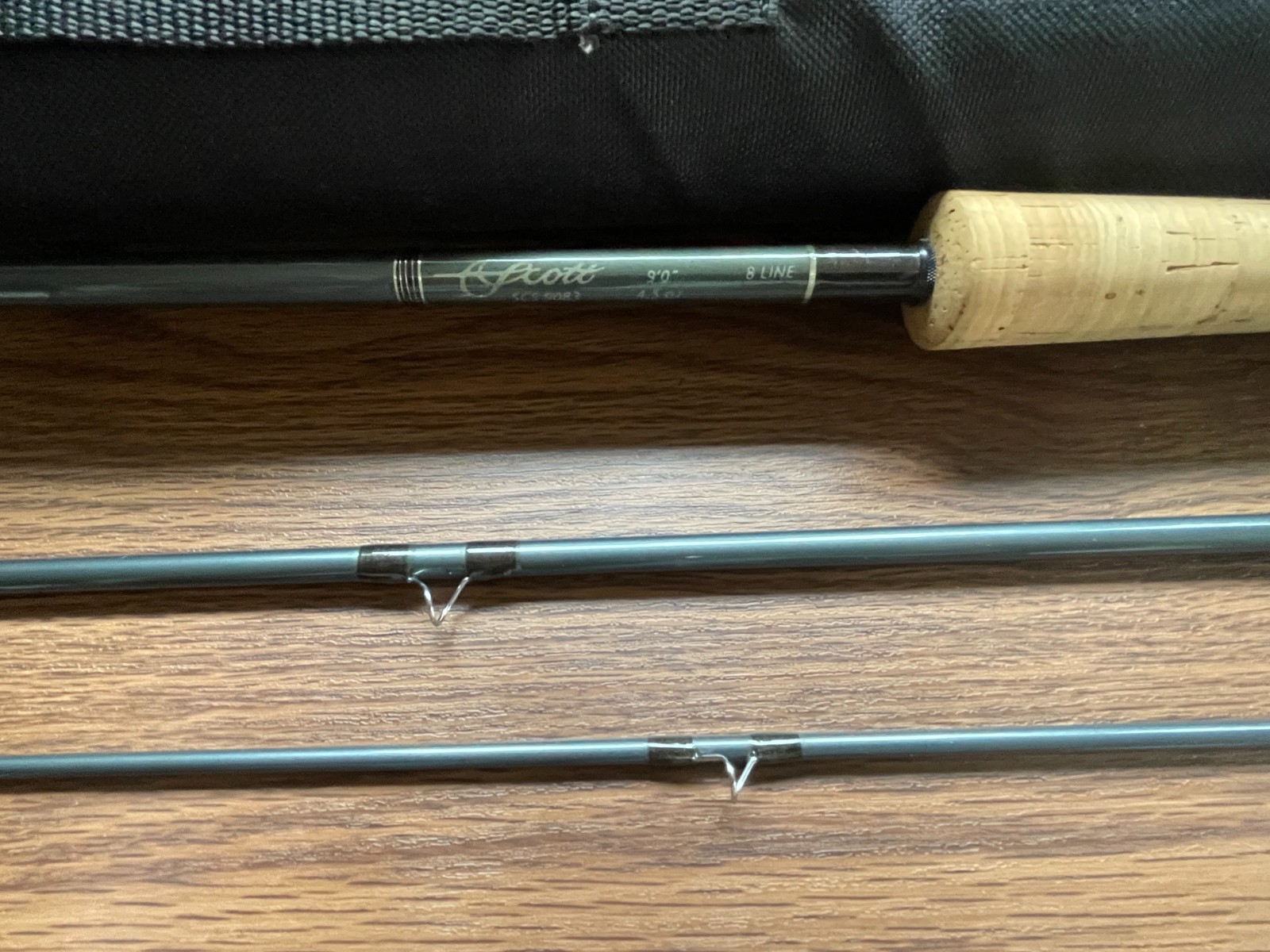Scott SES 9083 9’0″ #8 Line 4.5oz 3P Black Tube Used Fly Fishing Rods Carbon
