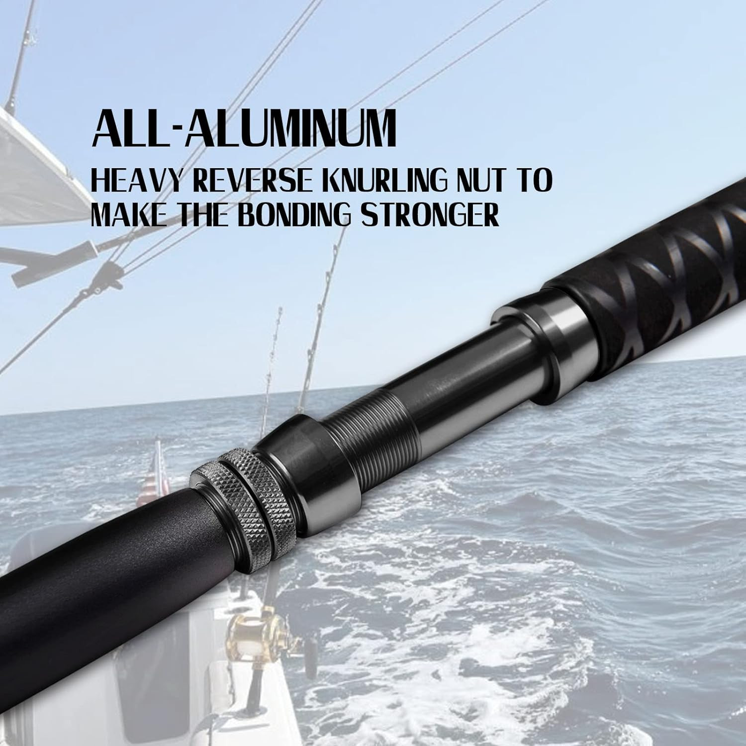 Saltwater Fishing Trolling Rod 1-Piece Heavy Duty Roller Rod Big Game Convention