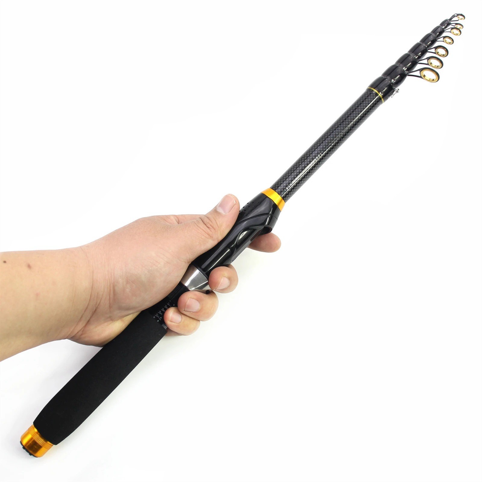 1.8m-3.6m Pocket Portable Carbon Fiber Fishing Rod New Telescopic Fishing Rod