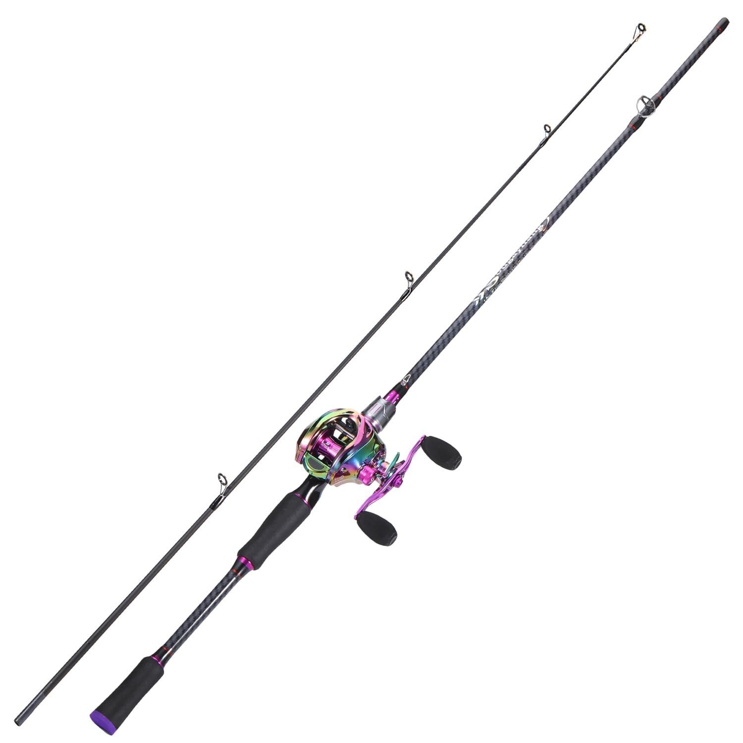 Sougayilang Baitcasting Fishing Combos, Carbon&Glass Fiber Composite 2 Piece …