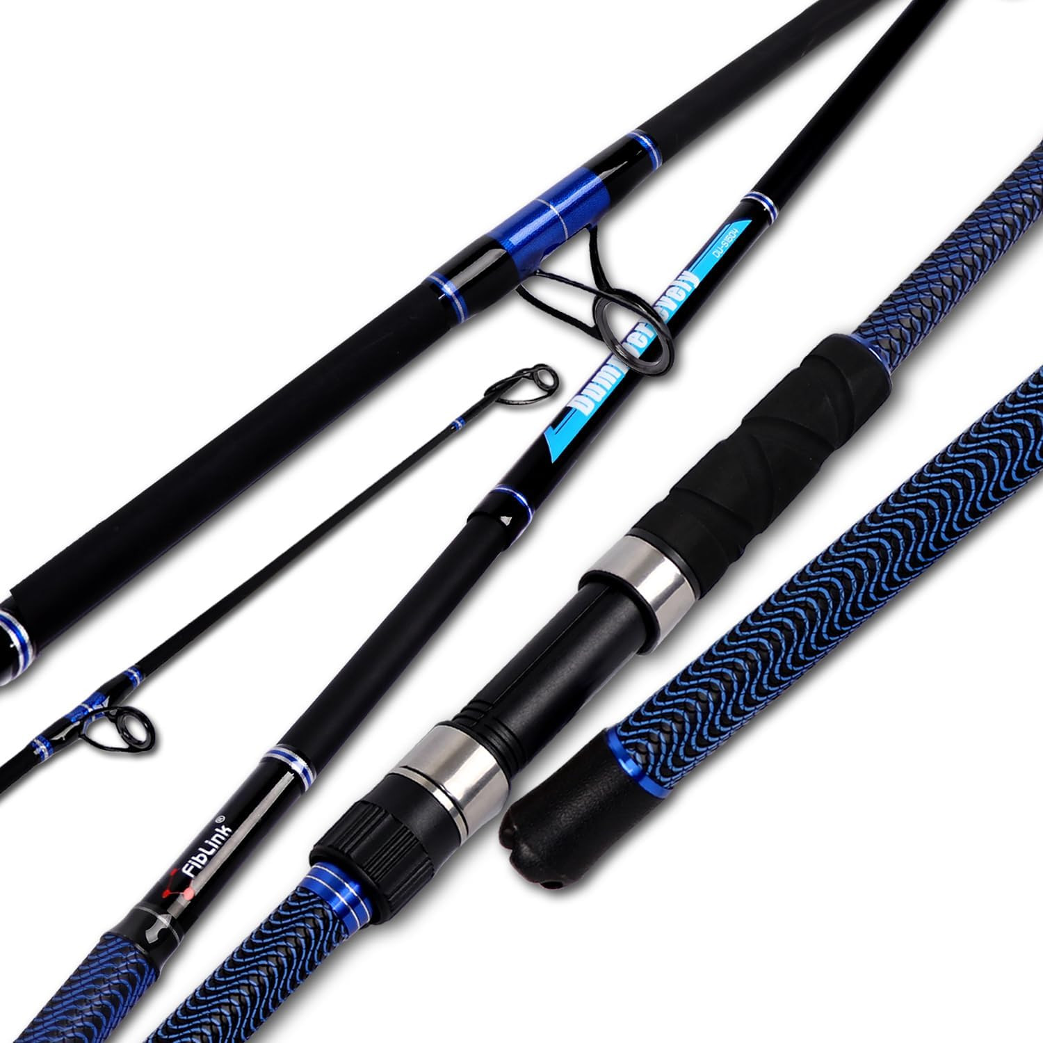 Surf Fishing Rod Carbon Surf Spinning Rod Portable Travel Saltwater Beach Blue S