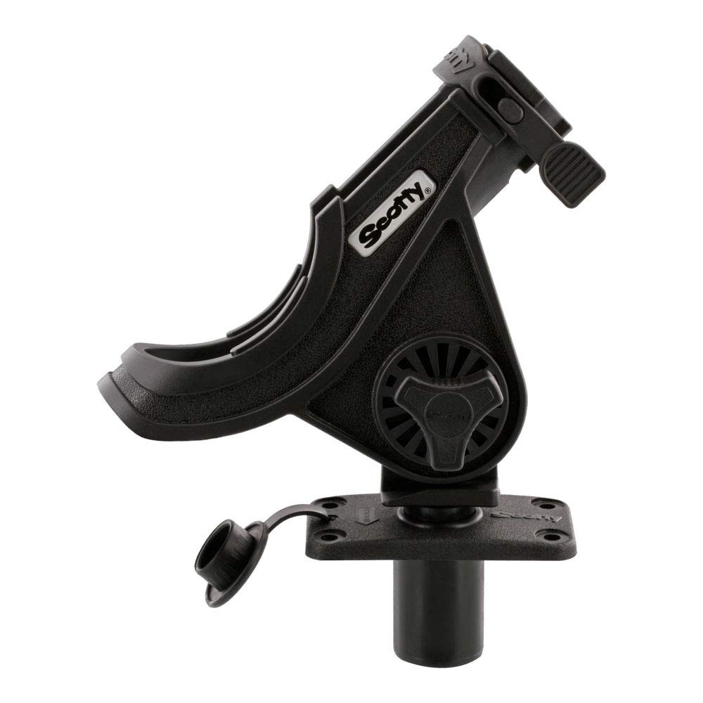 Scotty Baitcaster/Spinning Rod Holder Black 244 Flush Deck Mount Small 0281-Bk