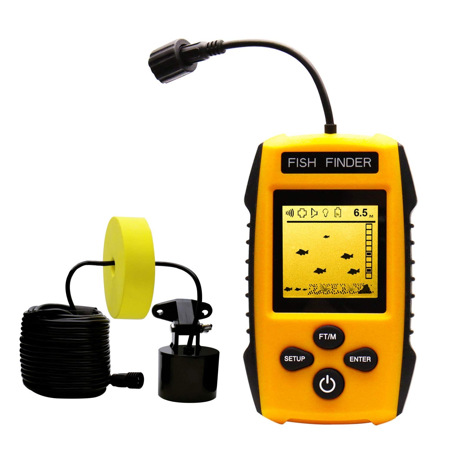Handheld Fish Finder Portable Fishing Kayak Fishfinder Fish Depth Finder Fish…