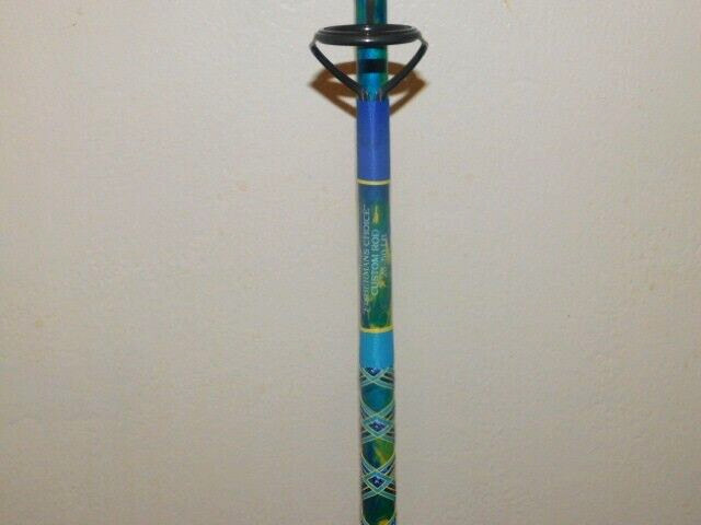 CUSTOM SPINNING ROD MAHI BLUE GREEN YELLOW MARBLE 25-50 LB FUJI GUIDES 7′ NEW