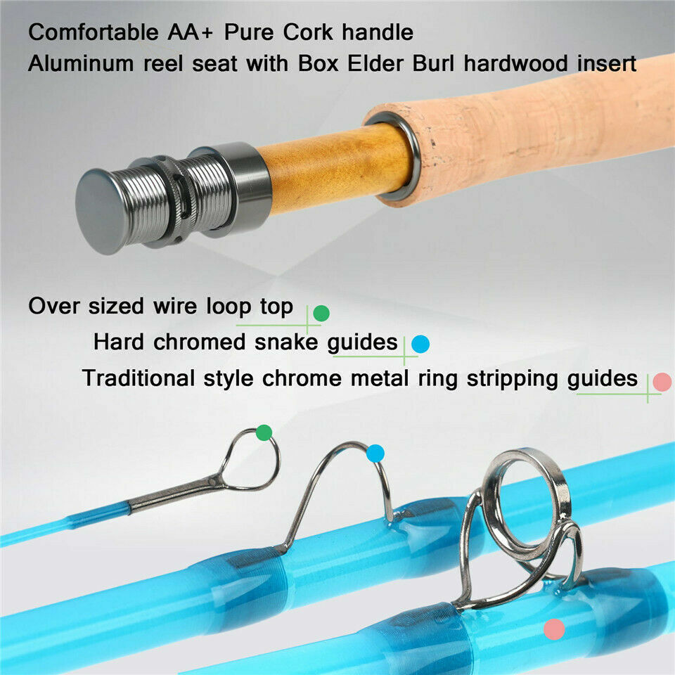 Fiberglass Fly Fishing Rod 3/4/5/6/8WT 4Pcs S-glass E-glass Medium Action