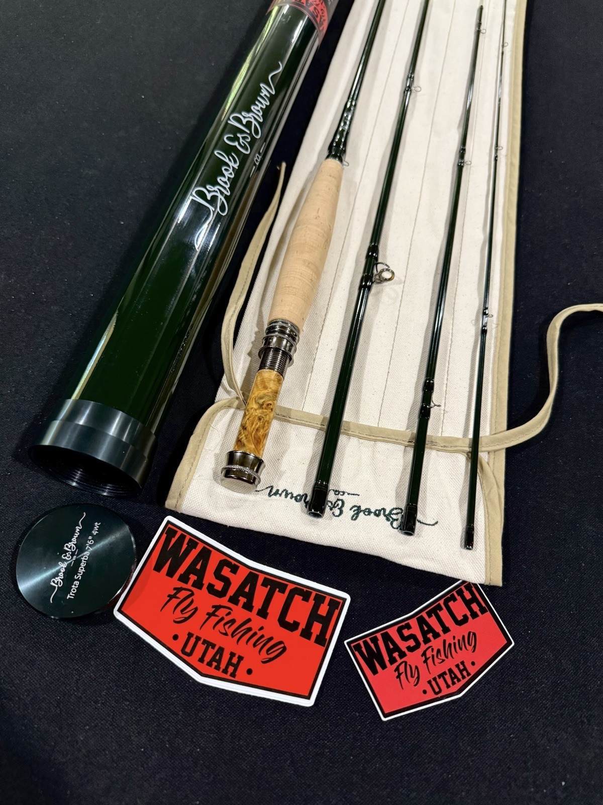 Brook & Brown Trota Superba (7’6” 4wt 4pc) Glass FlyRod New/unused
