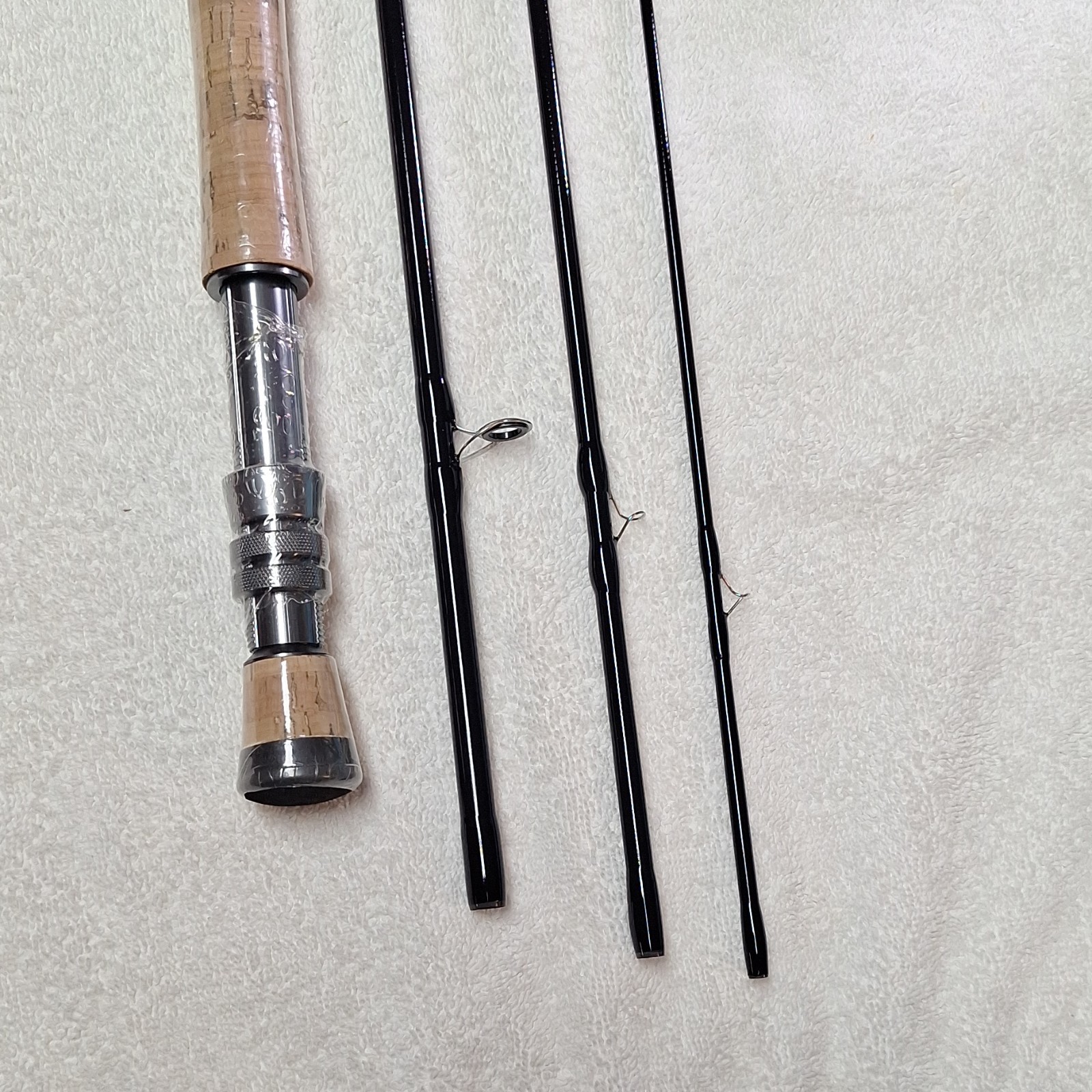 9 ft 7/8wt 4 pc IM6 Graphite Fly Rod Fast Action Full Cork Black 10 Guides