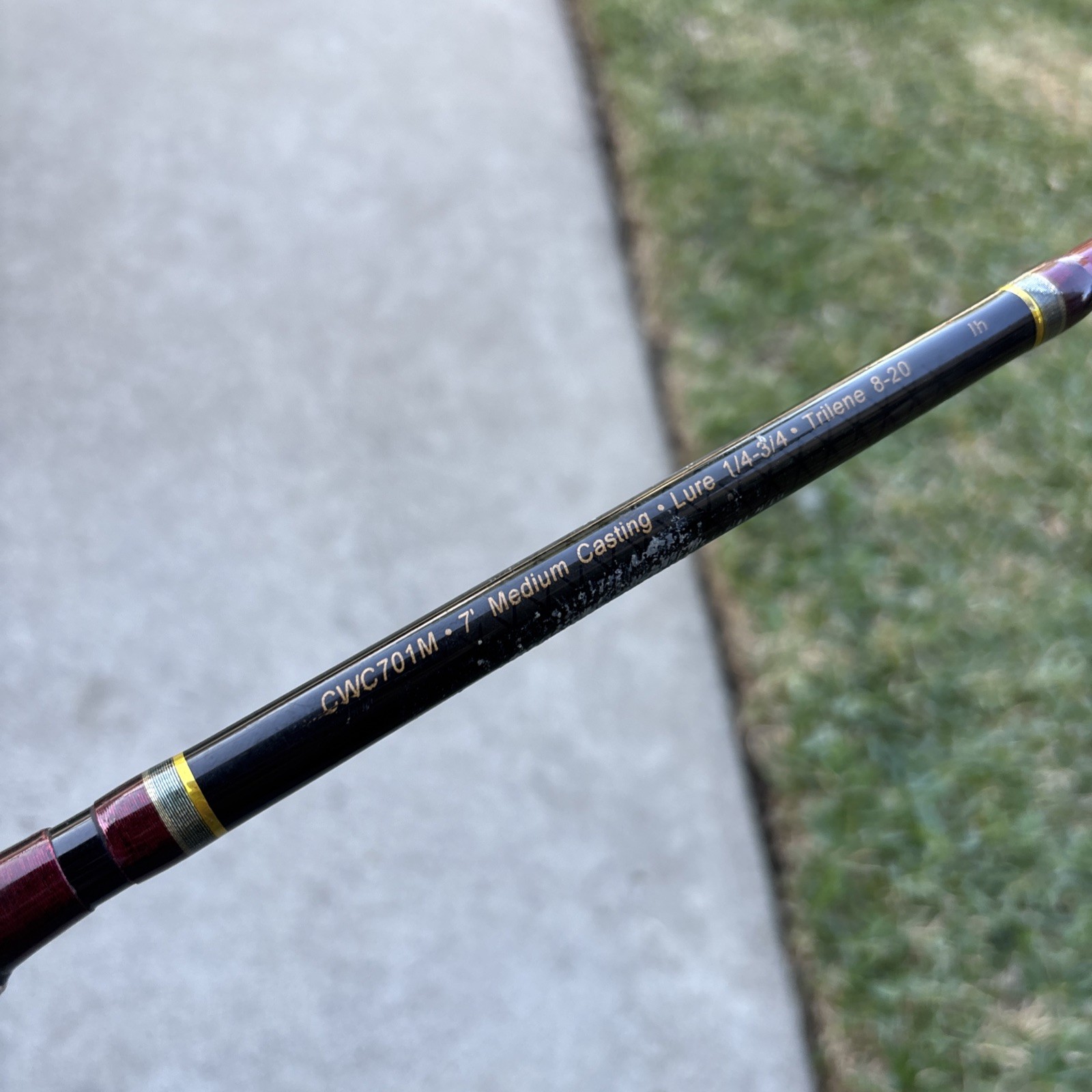 Berkley CWC701M 7’ Cherrywood Graphite Fishing Rod One Piece Medium Casting READ