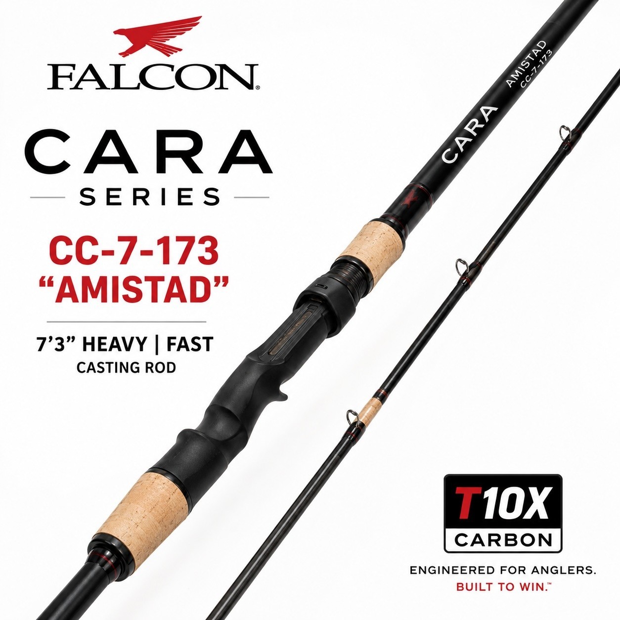 Falcon Cara Amistad CC-7-173 Casting Rod 7’3” Heavy Fast Bass Fishing Rod