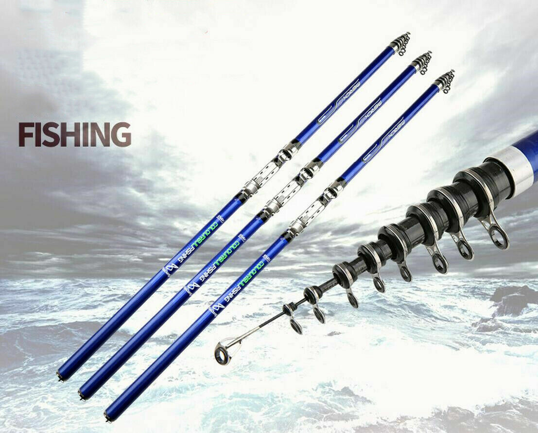 Carbon Fiber Spinning Fishing Rods 3.6M-6.3M Telescopic Rock Fishing Rods Trout