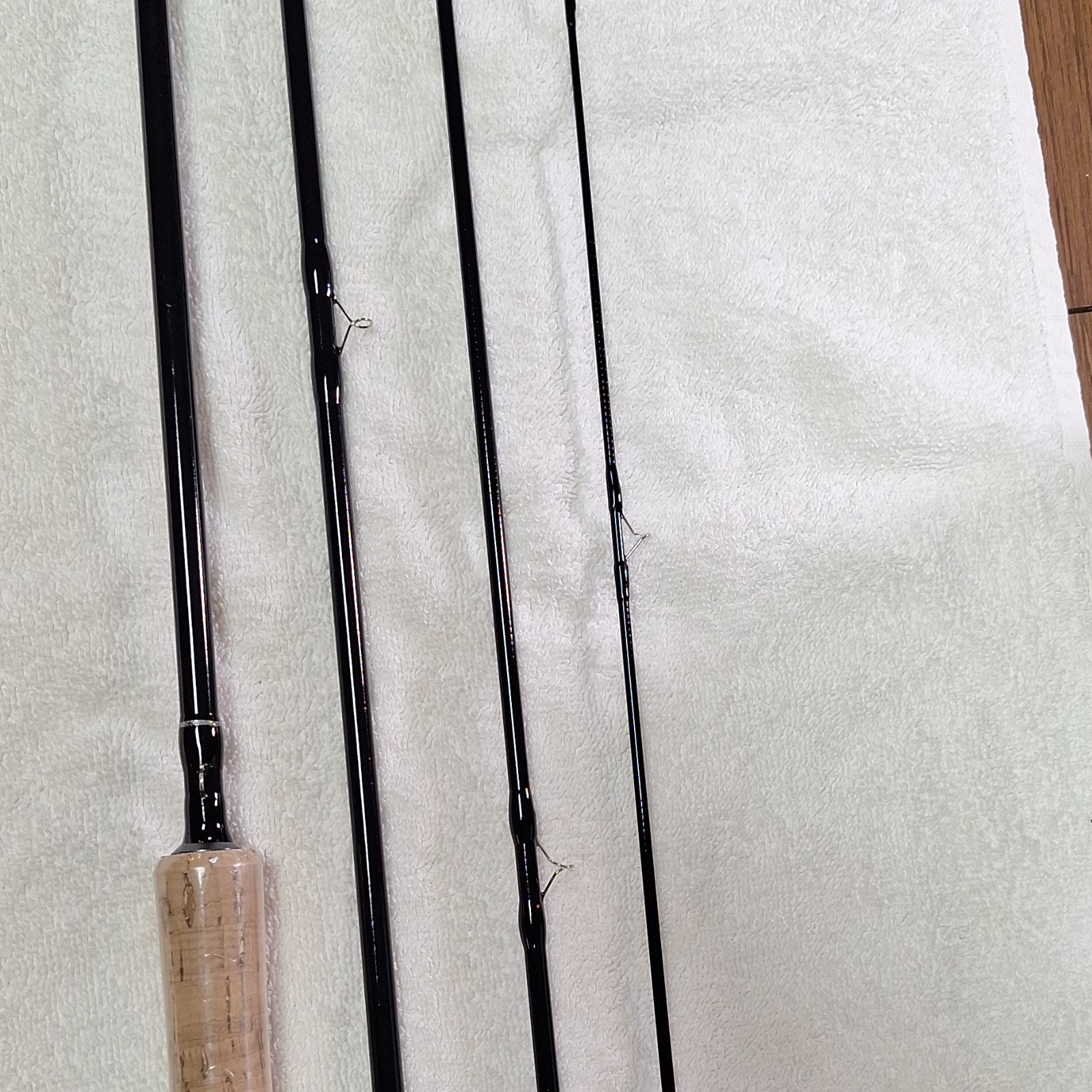 9 ft 7/8wt 4 pc IM6 Graphite Fly Rod Fast Action Full Cork Black 10 Guides