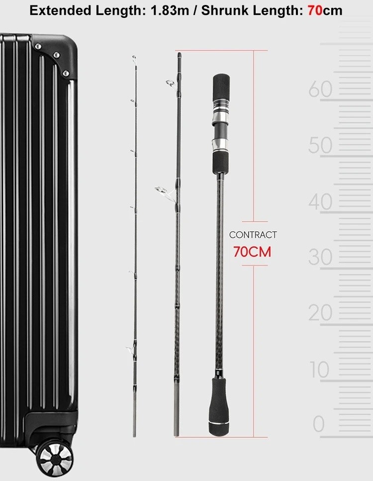 Travel Jigging Fishing Rod 1.83-1.91m MH Carbon Ceramic Guides Slow Jigging