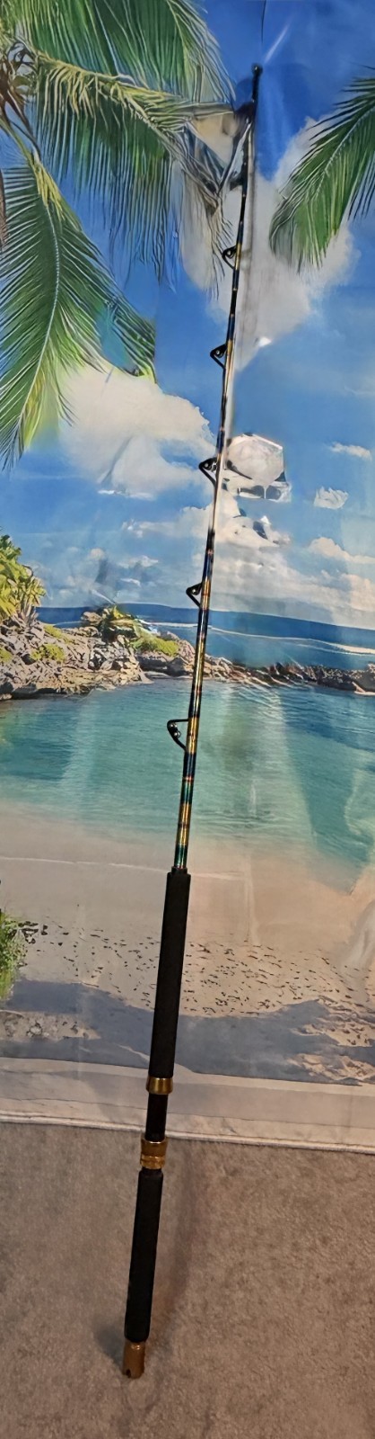 CALSTAR 74″ BT-6460-H Custom The Longfin 80lb Roller Guides Saltwater Tuna Rod