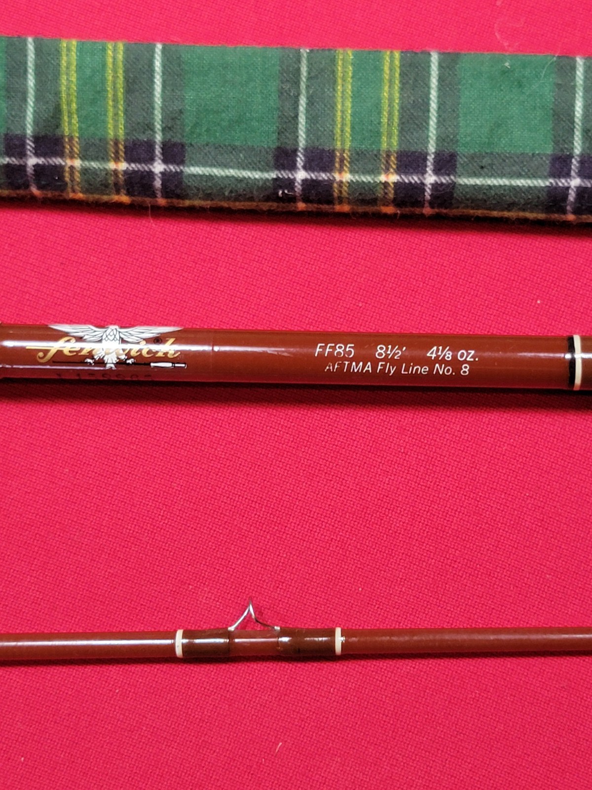 FENWICK Feralite FF85 Fly 8’6″ Rod- USA- 7-8 fly wt.- MINT J158865, Cloth Sleeve