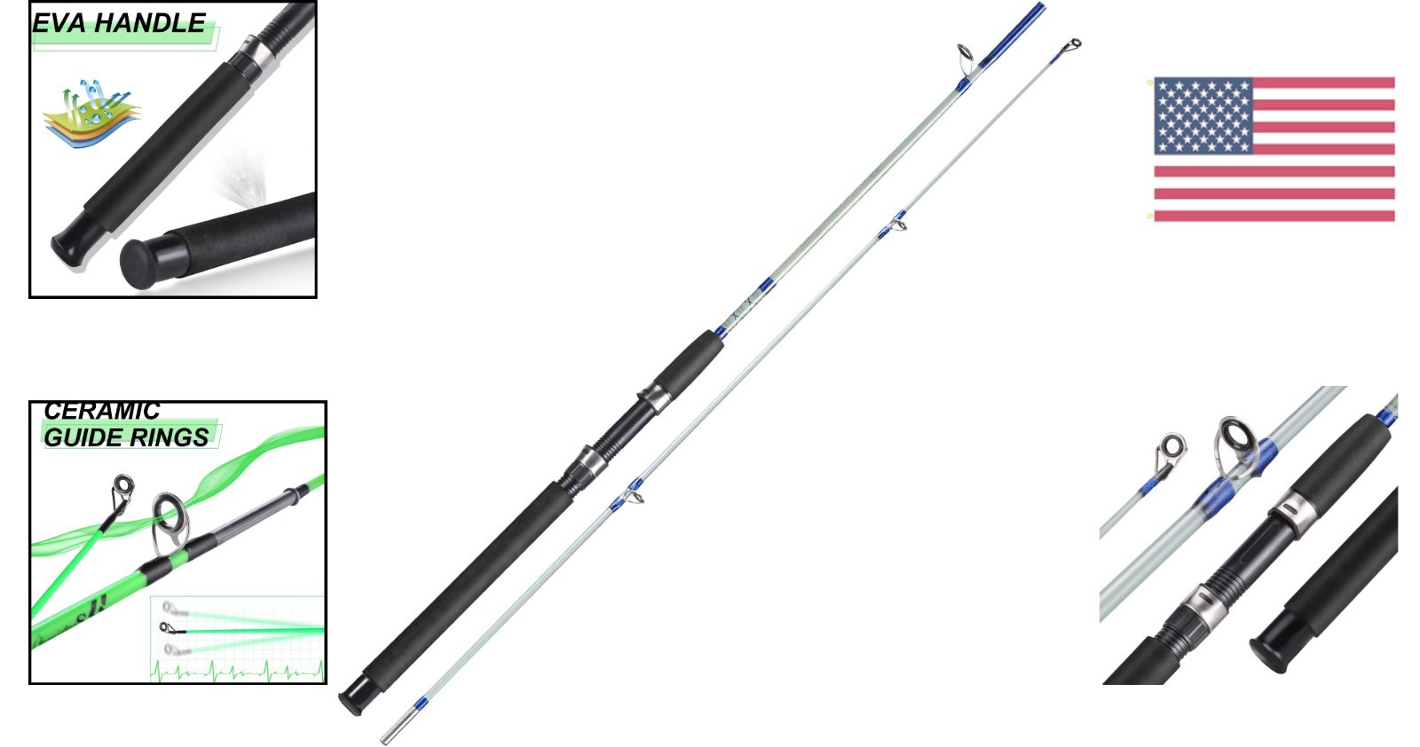 Fast Action 3.9ft Fishing Rod for Catfish and Salmon – Lightweight & Strong