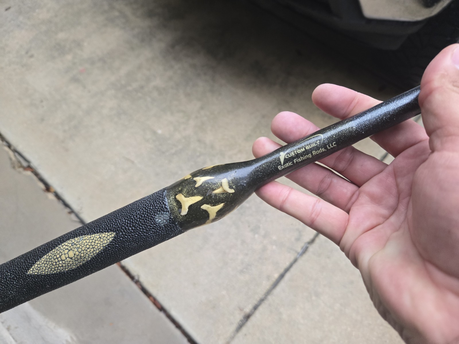 Custom Built Exotic Fishing Rod Shark Teeth Stingray Grip 6’3 Pole Big Game