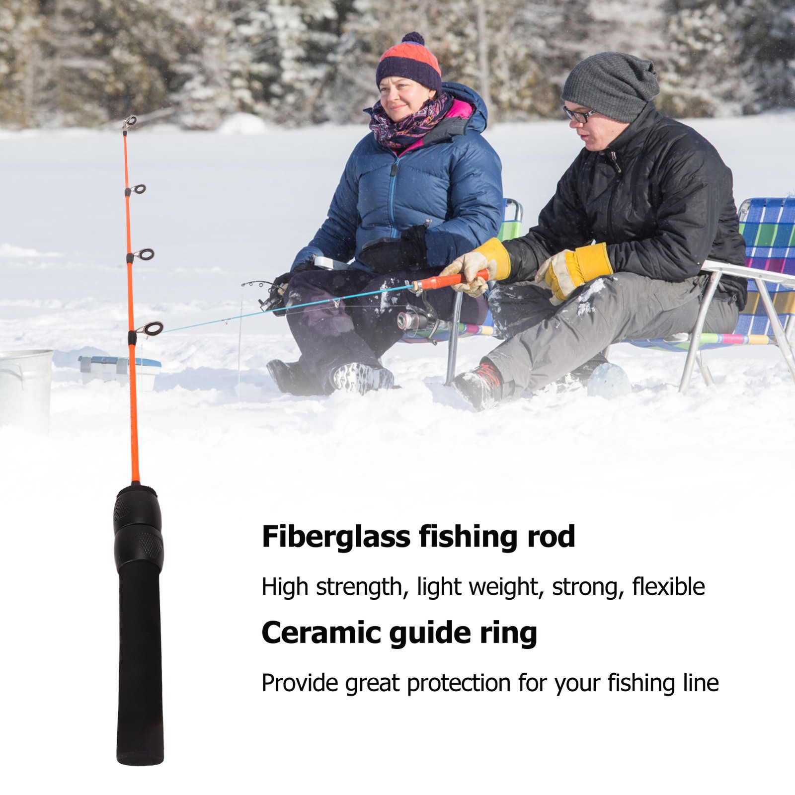 50cm Mini Ice Fishing Rod Short Ice Fishing Pole With EVA Anti Slip Handle