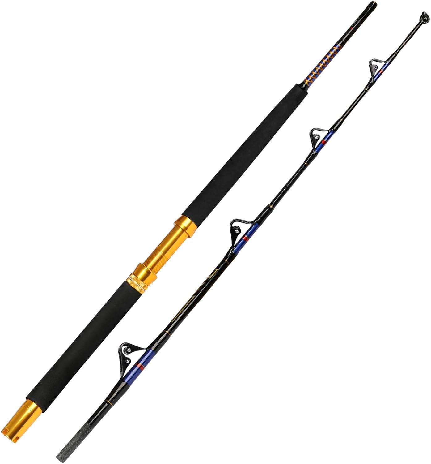 Saltwater Fishing Trolling Rod 1 Piece/2 Piece Heavy Roller Rod Big Game Convent