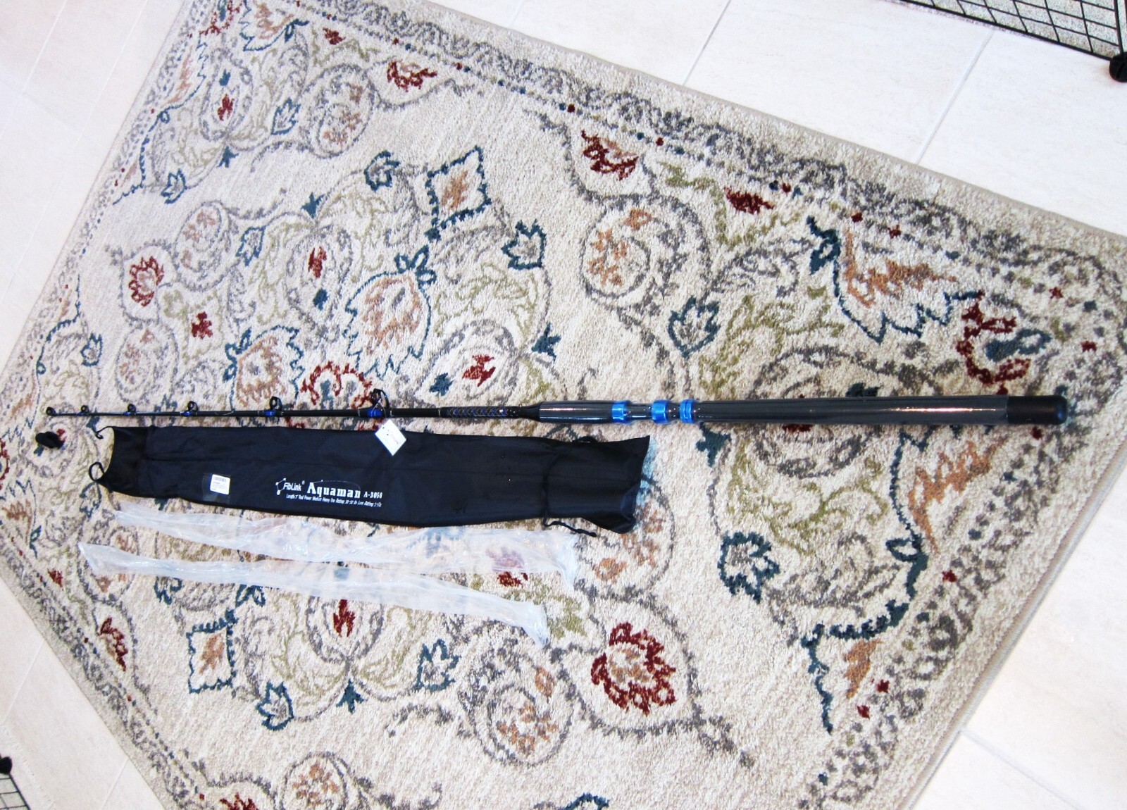 FibLink Aquaman A-3050 2-PC Stand-Up/Jigging Rod w/Case: 7′; 30-50lb – NEW!!!