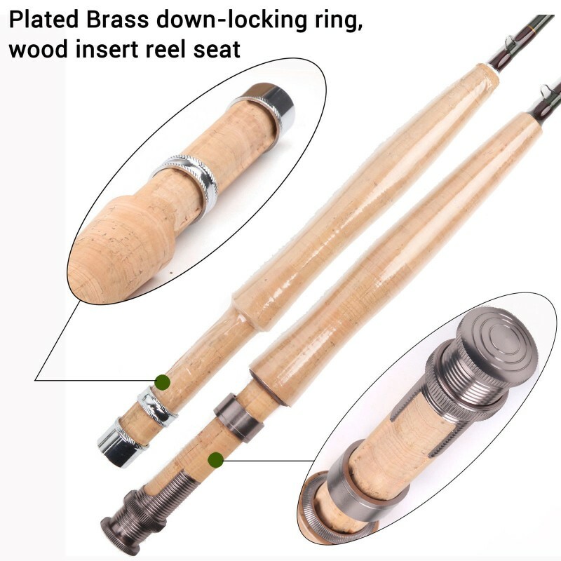 V-light Small Streams Fly Fishing Rod 1/2/3WT 6’/6’6″/7’/7’6″ Panfish/Trout