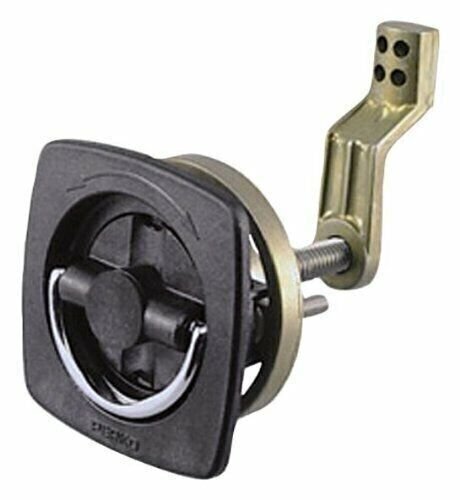 Perko Flush Latch Non-Locking 2.5 x 2.5 In Black Polymer Chrome Zinc 0932DP1BLK