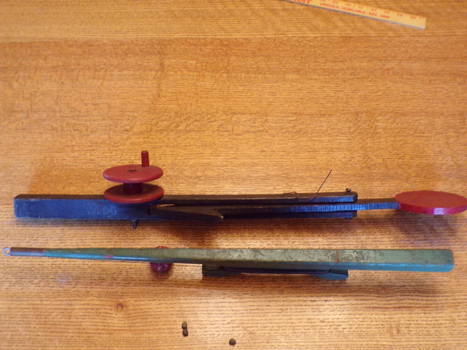 Antique Primitive Wood Hand Carved Ice Fishing Tip Up Pole Rod Outdoor Decor