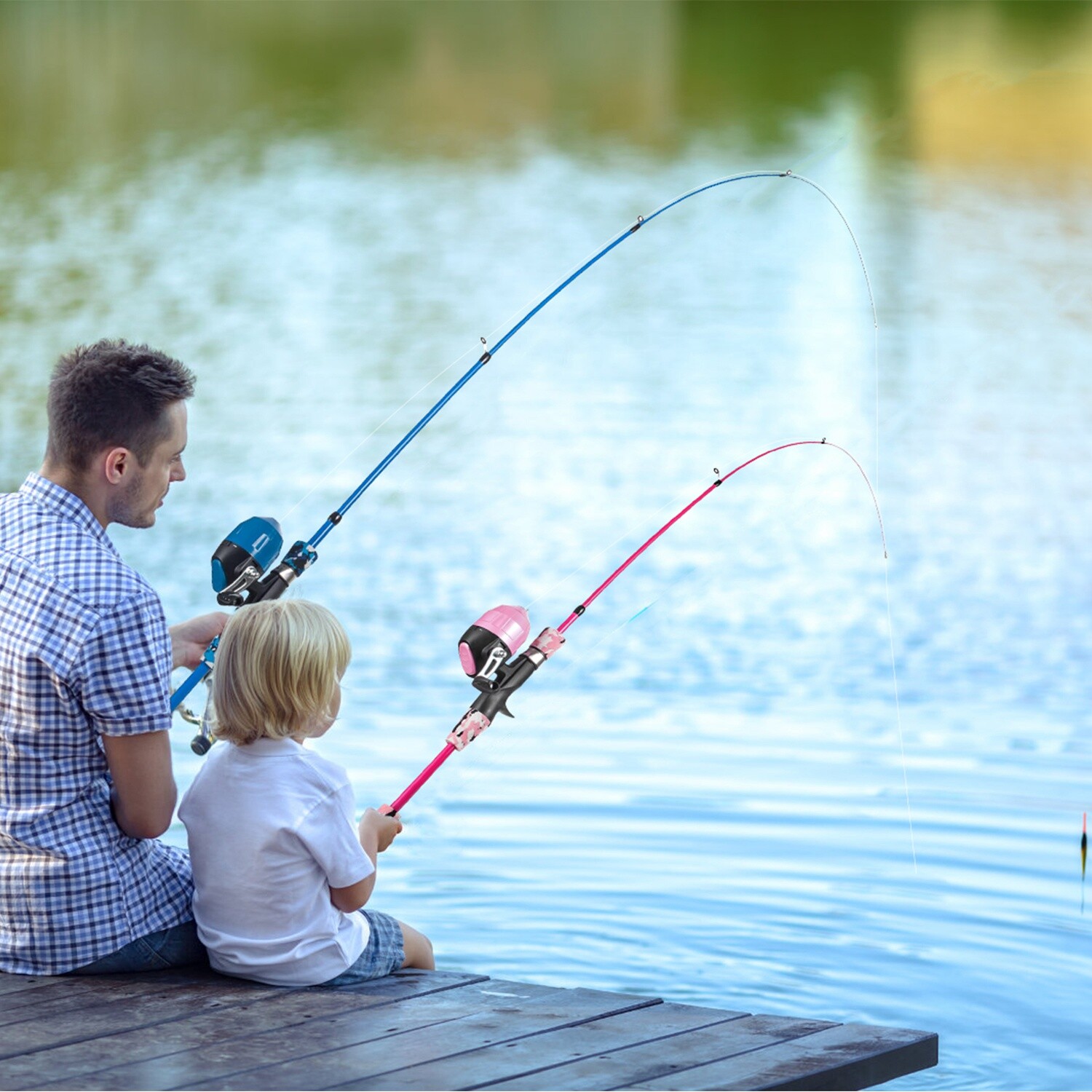 Portable Telescopic Fishing Rod and Spincast Reel Combo Full Fishing Tackle Kit