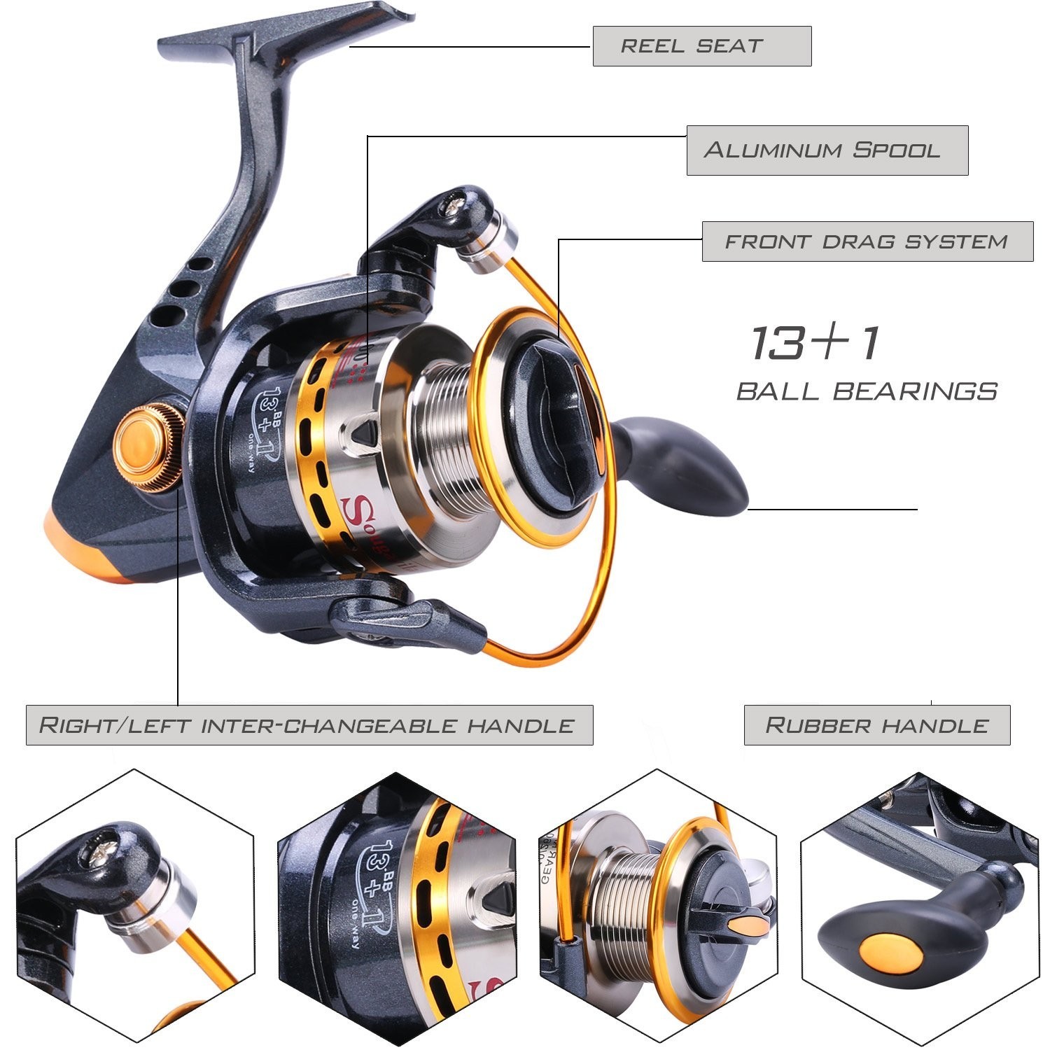 Sougayilang Fishing Rod Reel Combos Carbon Fiber Telescopic Fishing pole with…